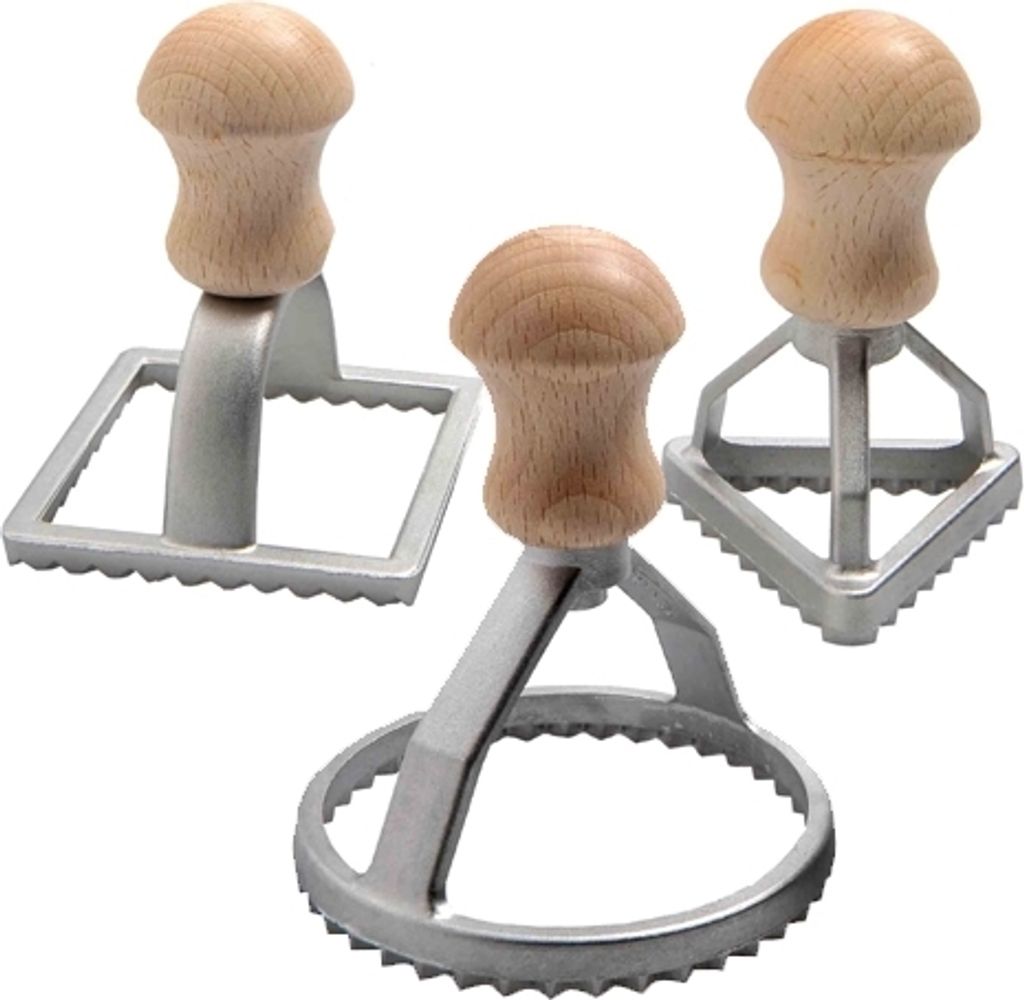 Ravioli-Ausstecher-Set 3-teilig, Quadrat / Dreieck / Rund - Eppicotispai