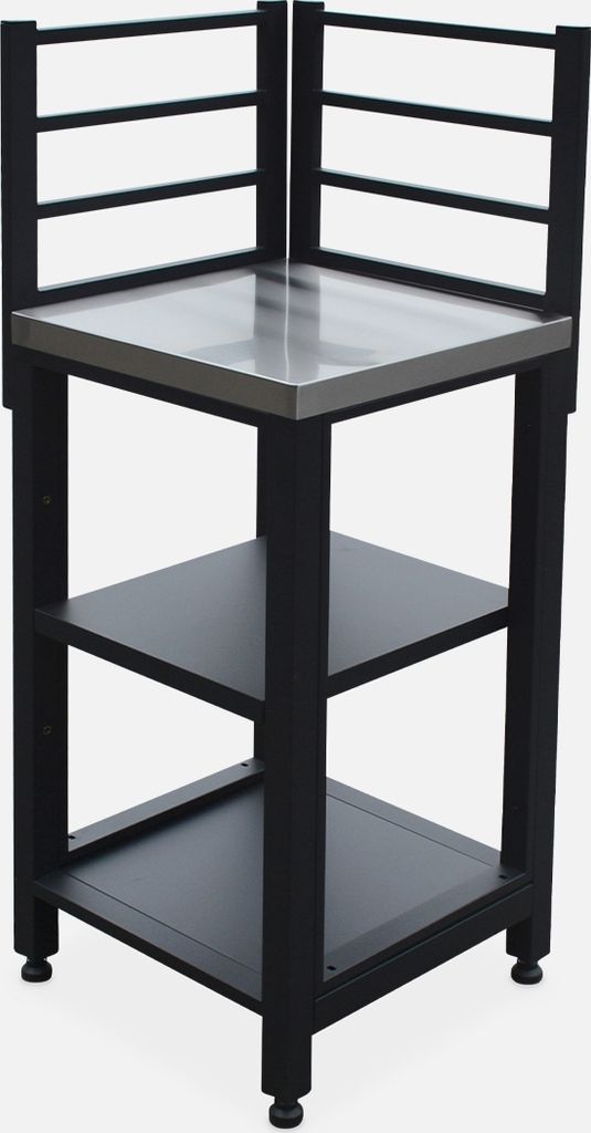 sweeek - Outdoor-Küchenregal aus Stahl 2 Ablagen B 48,5 cm Produktbild 