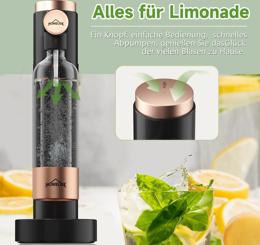 HOMELUX Wassersprudler, Sprudelwasser Maschine Mit 1L Produktbild 3