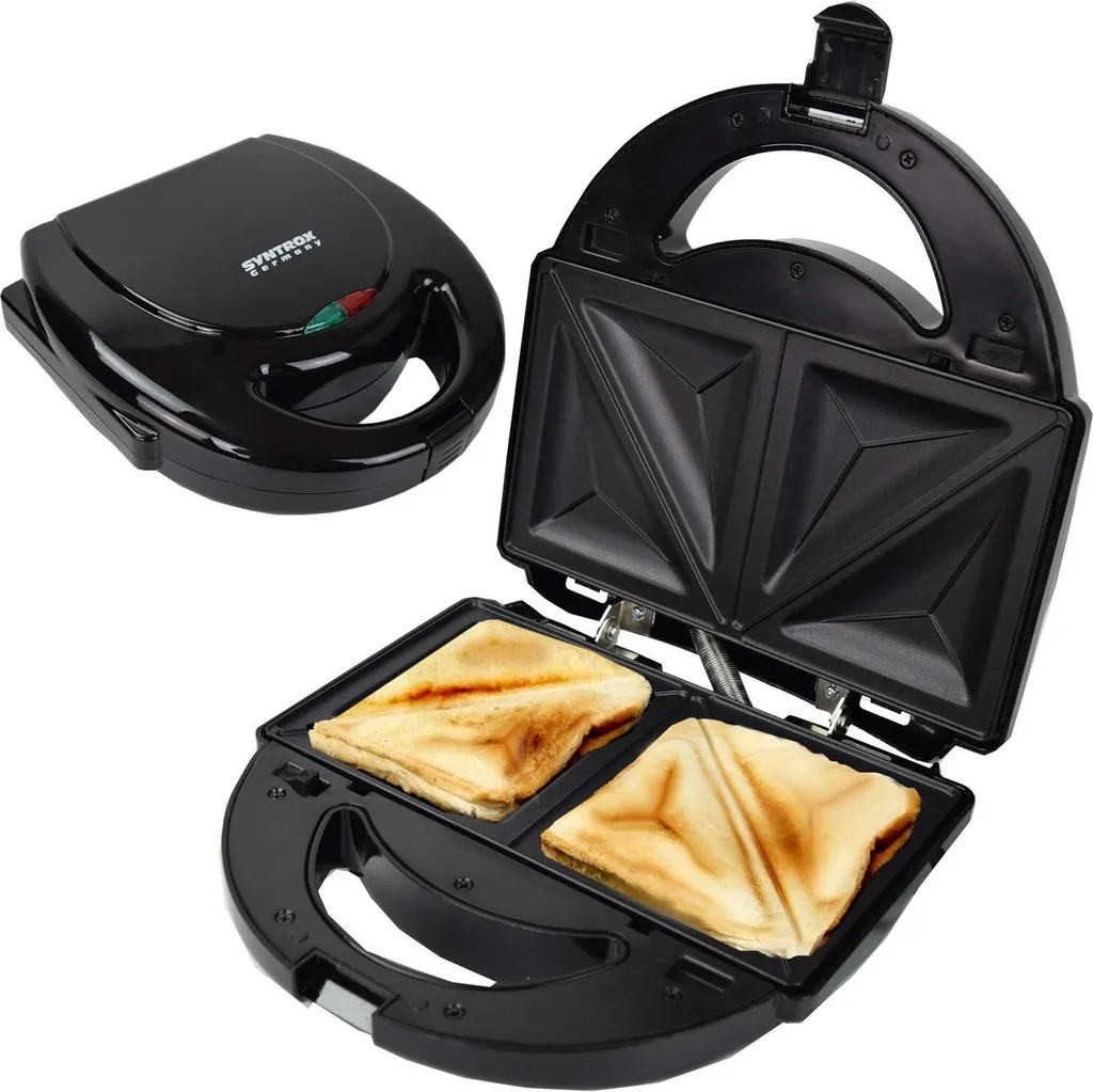 Appareil à Sandwich 750W Noir pour Repas Rapides et Nettoyage Facile