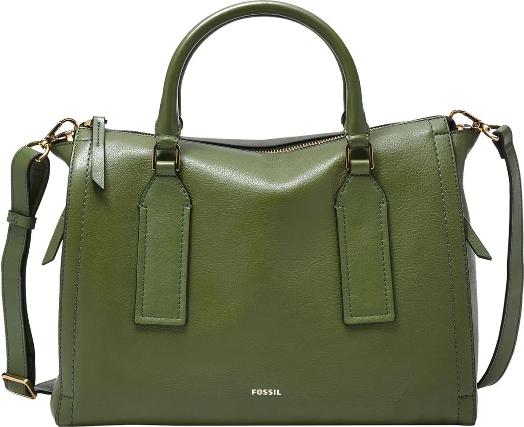 Fossil Parker Satchel Sac à Main Olive Tarragon avec Bandoulière Amovible