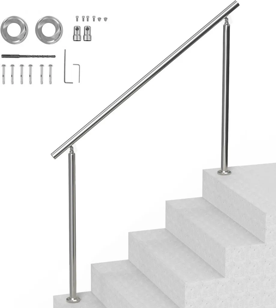 Ringhiera per scale e balconi in acciaio inox - 1500x87x1060 mm - corrimano per interni ed esterni - ringhiera di qualità per scale e balconi