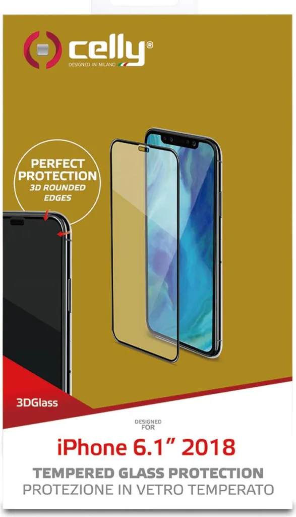 Celly Pellicola Vetro iPhone 3D Glass Trasparente: Protezione Totale Schermo