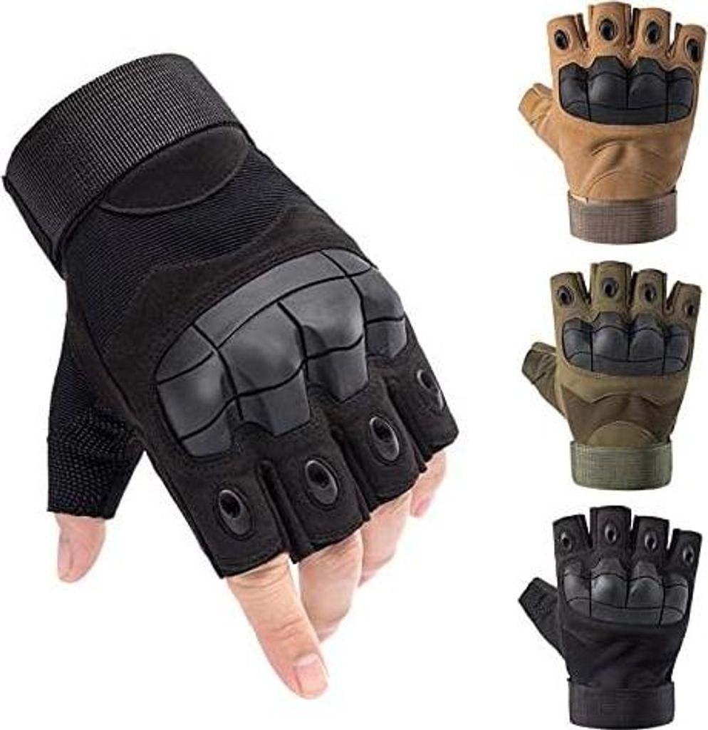 Halbfinger-Taktikhandschuhe fš¹r Paintball, Airsoft, Motorrad, Jagd, Radfahren, Schie?en, Wandern, Camping, Armee, Boxen, Mountainbiken, Roller ...