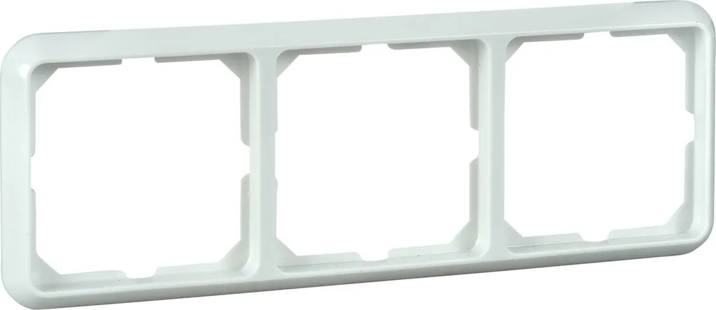 Cadre triple blanc pur ELSO Joy - Plaque de finition 3 postes tendance