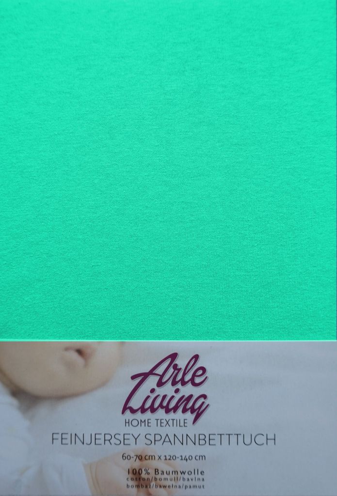 Kinder Baby Jersey Spannbettlaken Spannbetttuch - mint grün - 60x120 - 70x140 cm hochwertige 140 g/m²