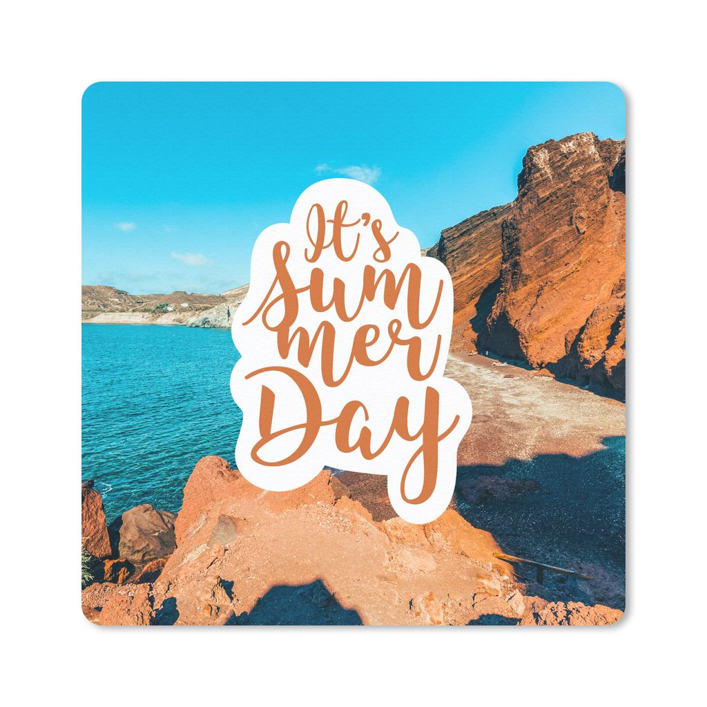 MuchoWow Mauspad Mousepad Strand - Meer - Zitate 30x30 cm - Mousepads - Maus Mat - Pad - Mausunterlage - Gaming