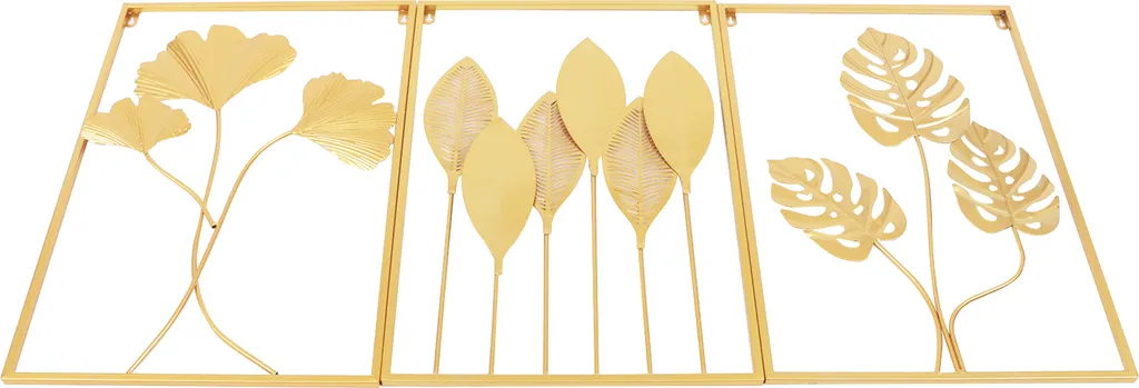 Habillez vos murs vides avec ce set 3D ginkgo métal doré antistatique