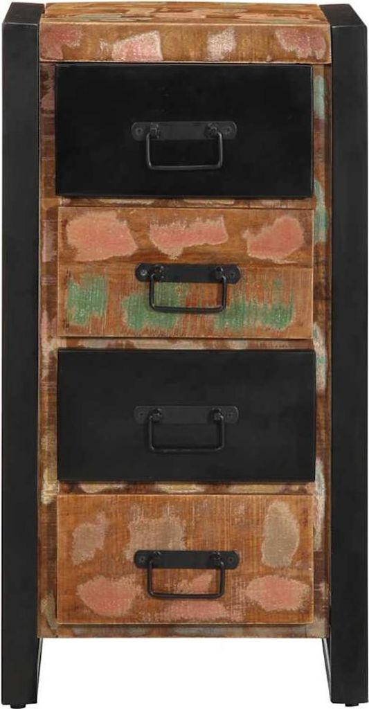vidaXL Schubladenschrank Mehrfarbig 40x40x75 cm Altholz Massiv