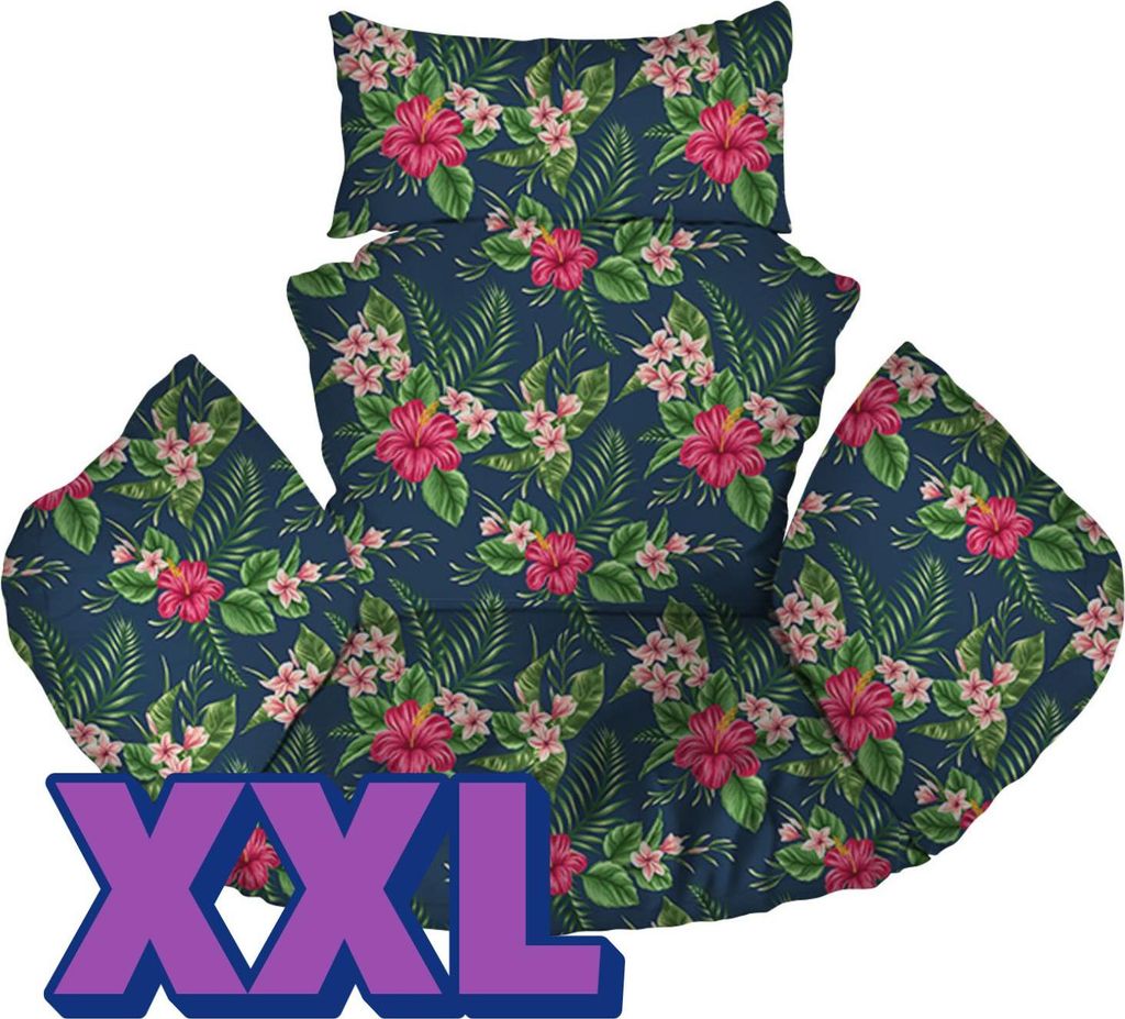 Hängesessel Kissen, XXL, Polster, Auflage für Polyrattan & Rattan Hängeschaukel, Rückenkissen für Hängesitz, Palmdunkel [114]