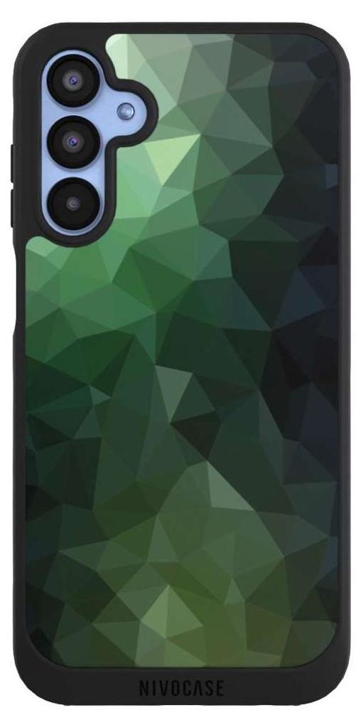 NIVOCASE Handyhülle für Samsung Galaxy A15 5G Hülle NIVOpure Case Schwarz Geometric Mosaik Tarnmuster