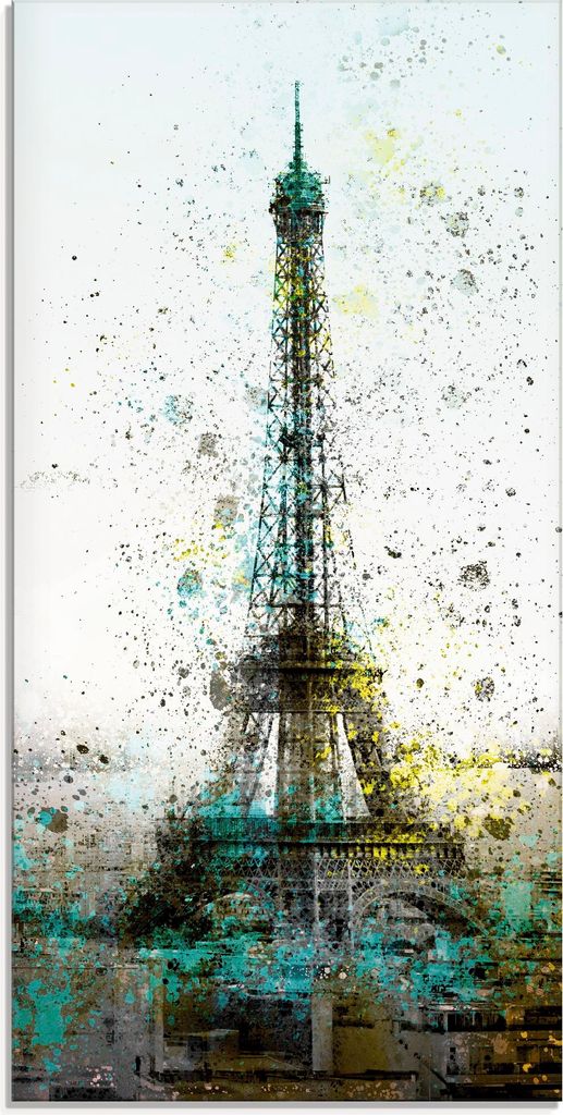 ARTland Glasbild Paris Eiffelturm I Größe: 50x100 cm