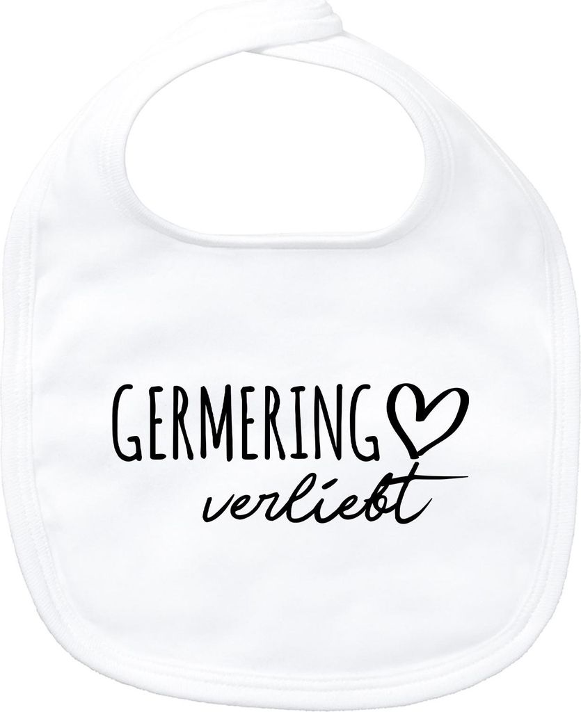 Huuraa Baby Lätzchen Germering verliebt White Klettverschluss Baumwolle Latz Geschenkidee