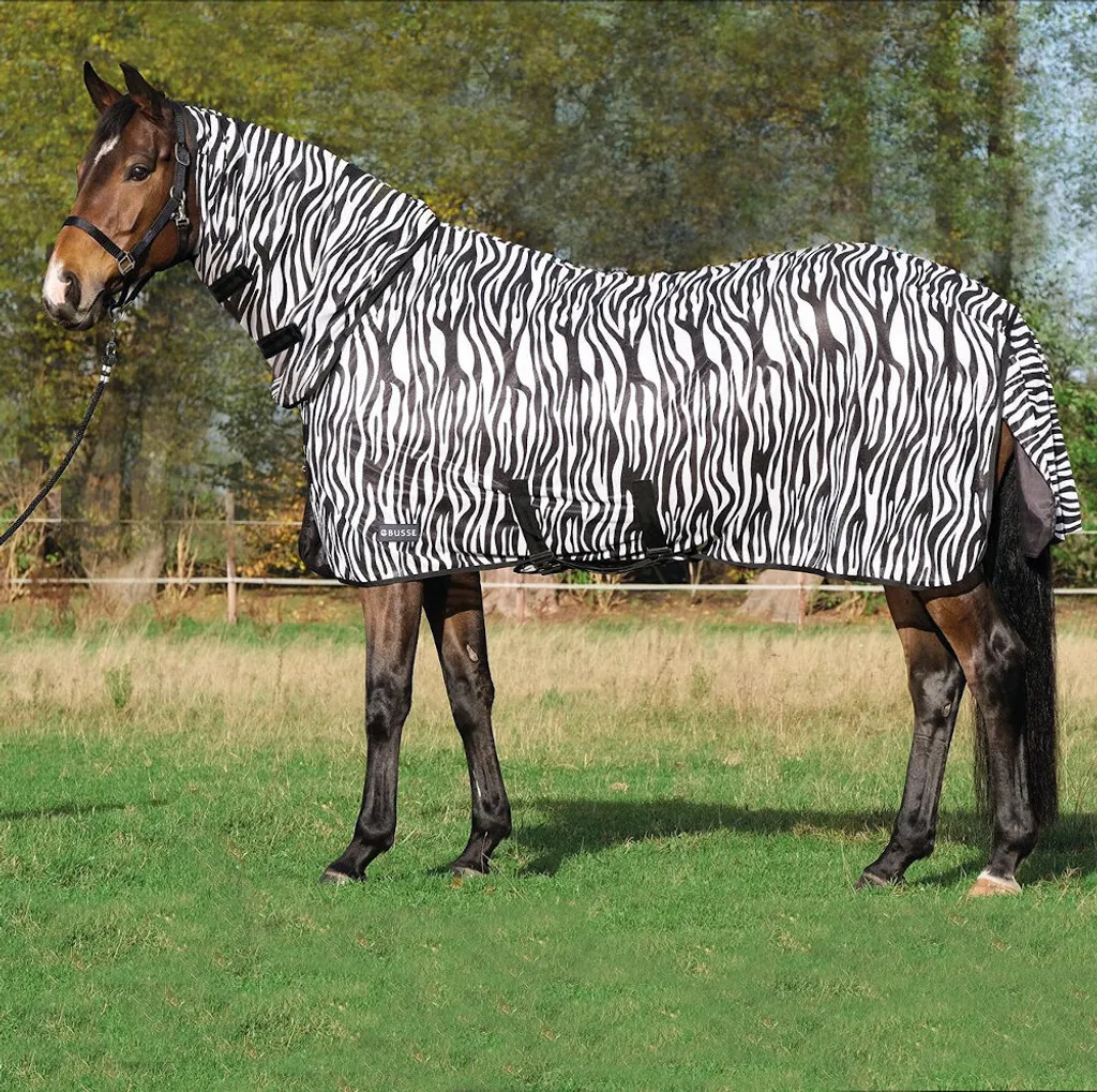 Anti-mouches cheval Busse COMFORT PRO zèbre : stop aux piqûres et stress