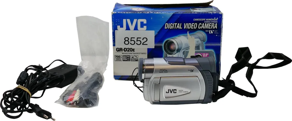 Caméscope Mini DV JVC GR-D20 Argenté en Boîte pour Vidéos de Famille