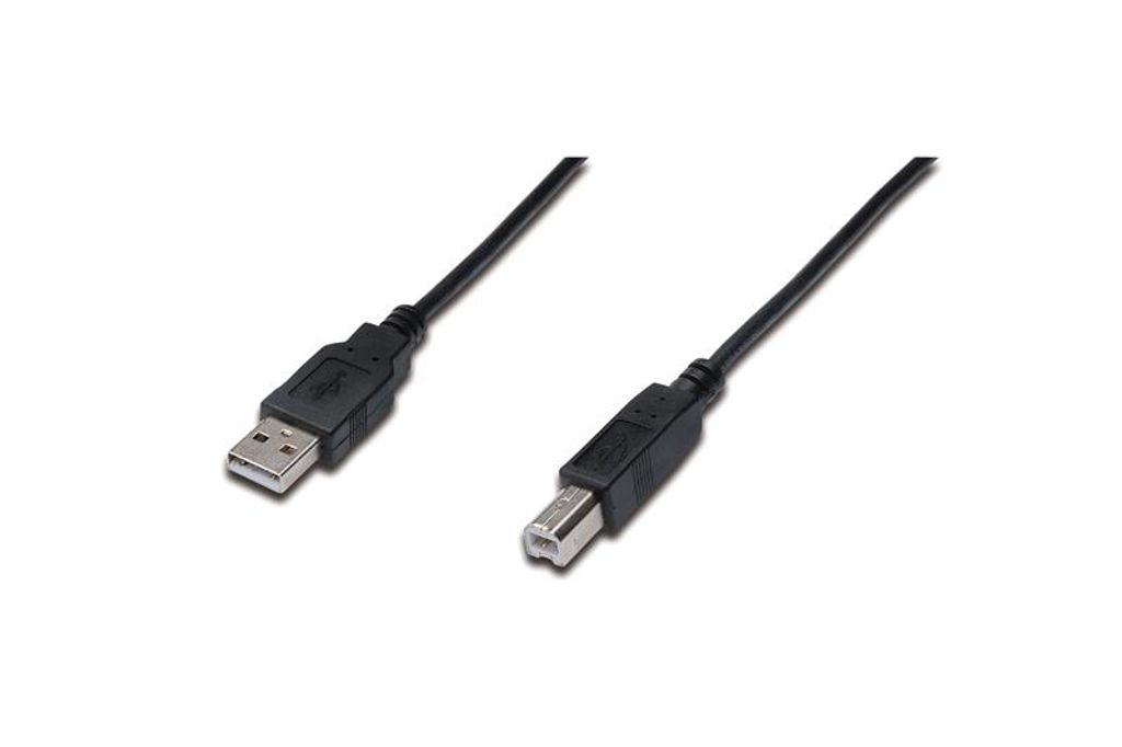 DIGITUS USB 2.0 Anschlusskabel Typ A -B St/St 1,8m schwarz Produktbild 