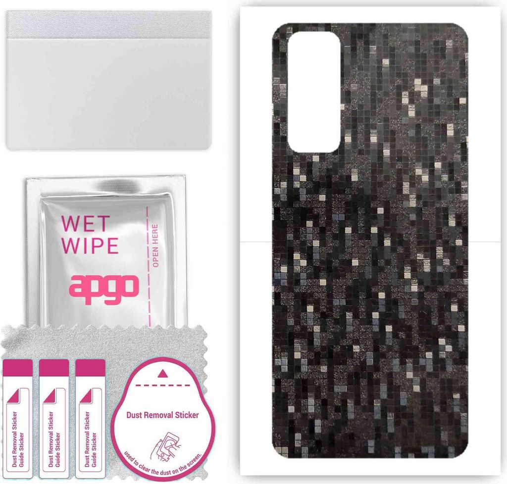 apgo Rückseite Schutzfolie, Skin, kompatibel mit Vivo Y72, Hinten Displayschutzfolie aus Vinylfolie, kratzfest, einfache Montage - Carbon Black Pixel