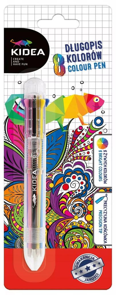 Stylo à bille 8 couleurs Kidea n°8876 Image du produit 