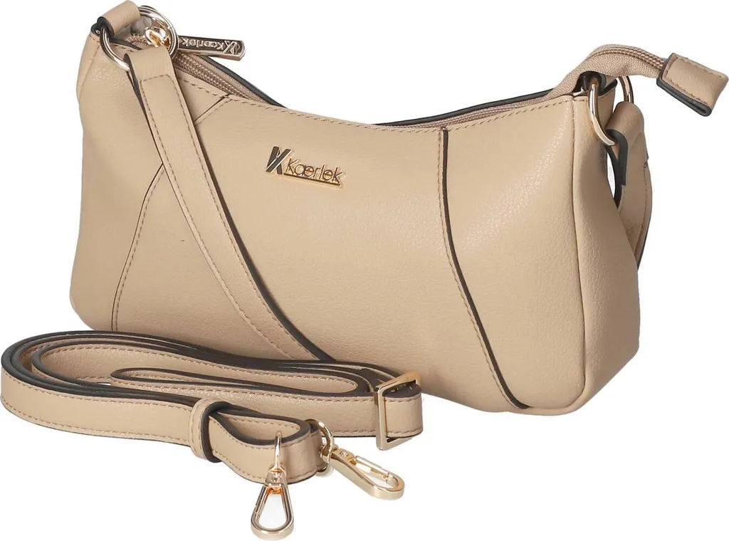 Sac à main taupe femme Kaerlek finition similicuir avec multi-porté