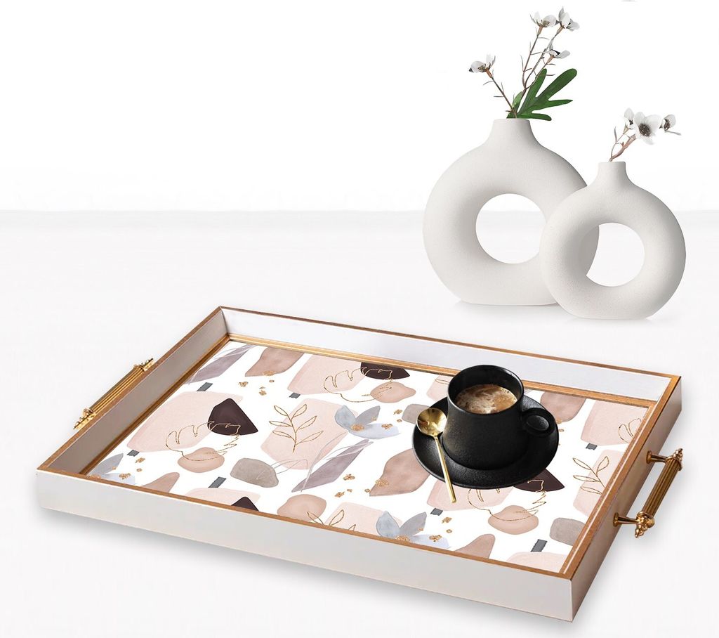 Evila Originals, TPB9864, Tablett, Mehrfarbig, 100 % GLAS, 50 x 29 x 3,5 cm