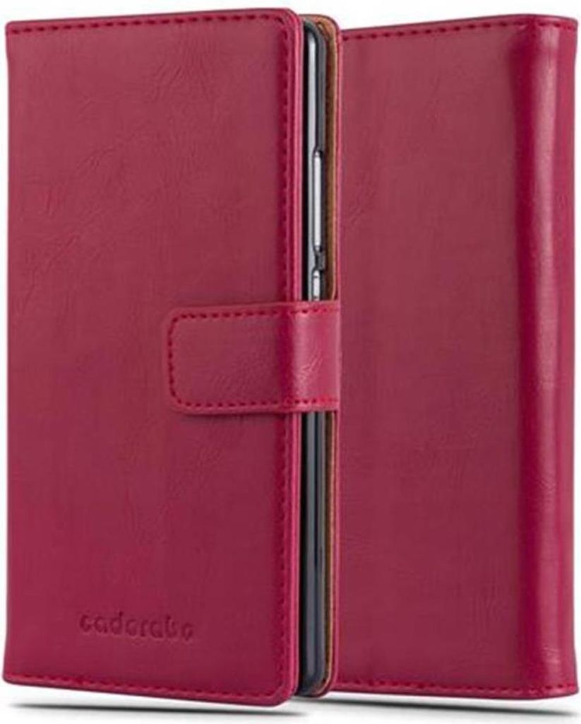 Cadorabo Hülle für Huawei P8 Schutzhülle in Rot Handyhülle Book Tasche Case Etui Luxury