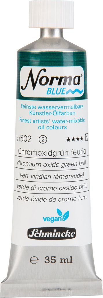 Norma Blue - Chromoxidgrün feurig 35ml - umweltbewusste Ölfarbe Schmincke 21 502 009