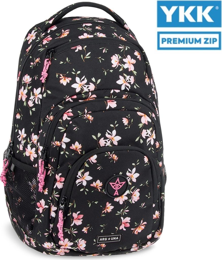 ARS UNA Studentenrucksack Magnolia AU2, schwarz-rosa, für Produktbild 