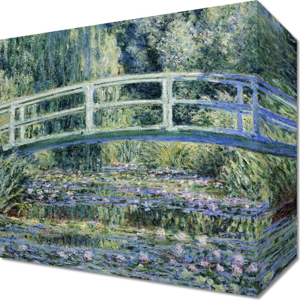 Bild 20x20cm Seerosen und Japanische Brücke, Monet Vintage