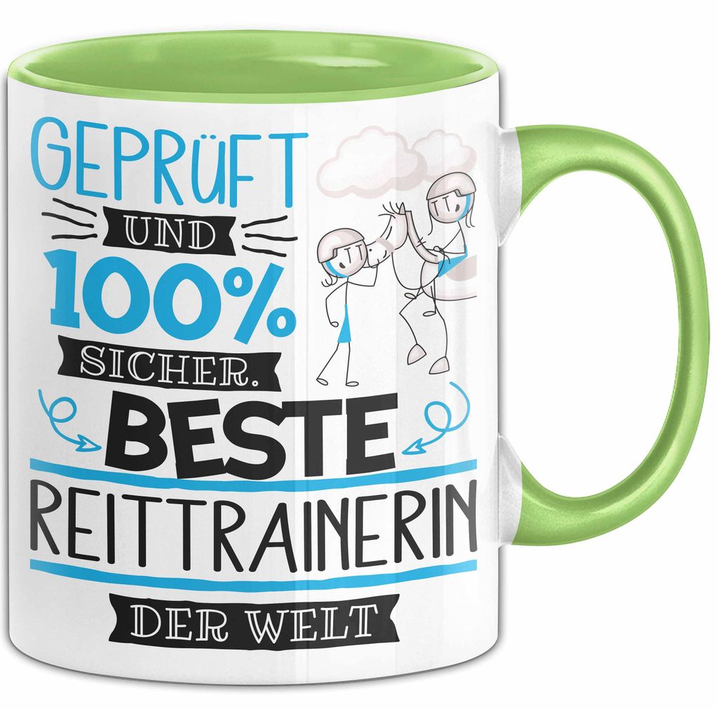 Beste Reittrainerin Der Welt Tasse Geschenk für Eine Reittrainerin Und Sicher Geschenkidee Geburtstag Weihnachten (Grün)