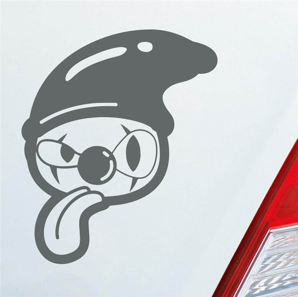 Auto Aufkleber Comic Clown Tuning Crazy 12x10 cm Grau Sticker Heckscheibenaufkleber