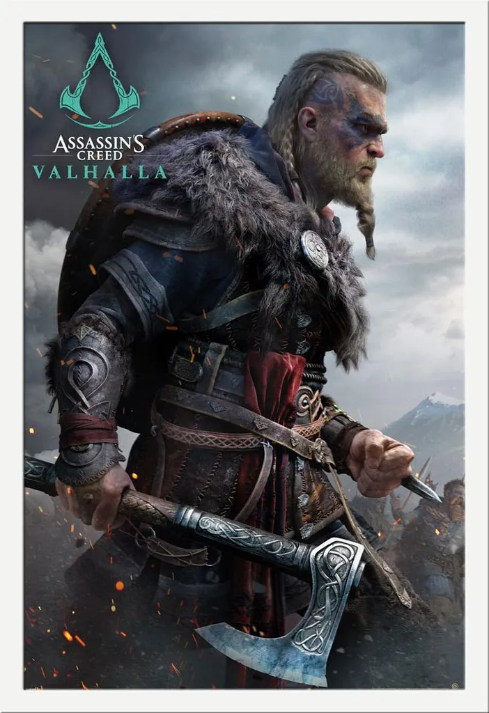Poster Valhalla Combat avec Cadre Shinsuke Interchageable Blanc et Vitre