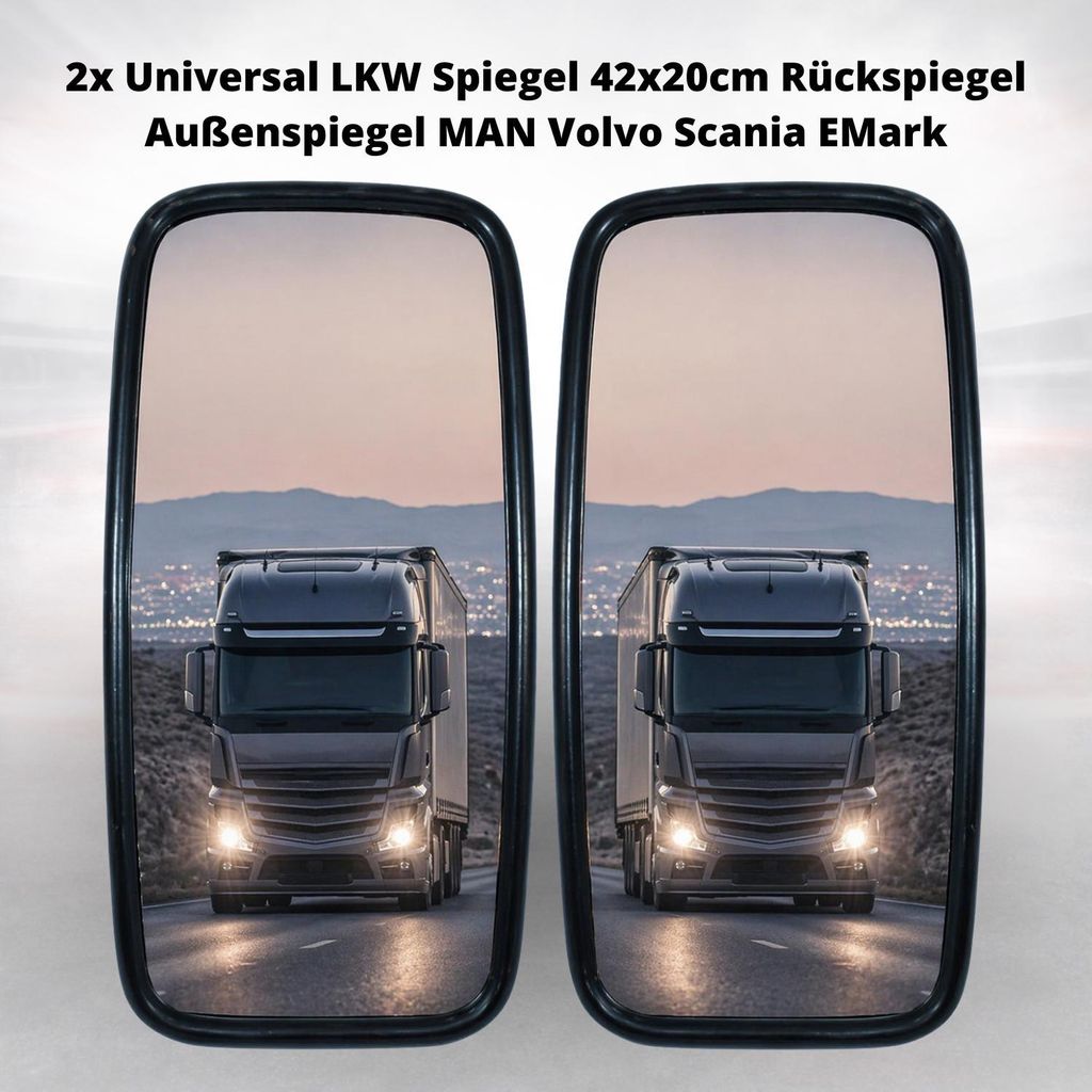 2 specchietti retrovisori universali per autocarri 42x20 Immagine del prodotto 