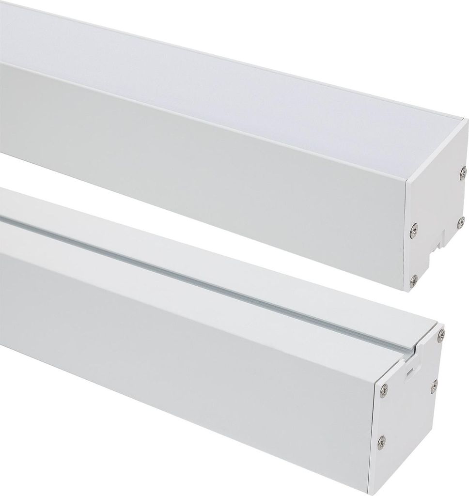 Aluminiumprofil Hängend XL 50x50 für LED Streifen bis 45 mm Weiß 2 m Weiß transluzent