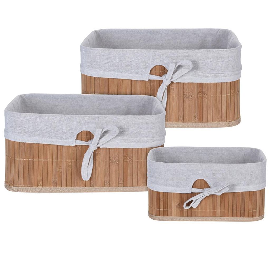 HOMESTYLING KO-MA1000020 Zestaw koszy bambusowych / Zdjęcie produktu 