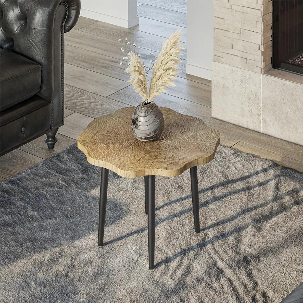 Vicco Tavolino da salotto Ringo 60x60 Rovere e Nero | Design Moderno