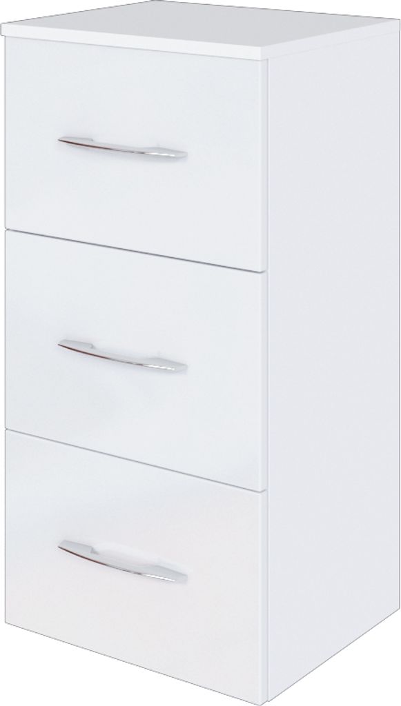 Badezimmerschrank Florent 40cm 3 Schubladen - weiß