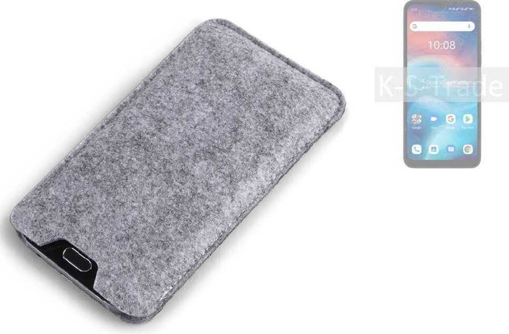 K-S-Trade Filz Handyhülle kompatibel mit UMIDIGI G1 Schutzhülle Filztasche Filz Tasche Case Sleeve Handy Hülle Filzhülle grau