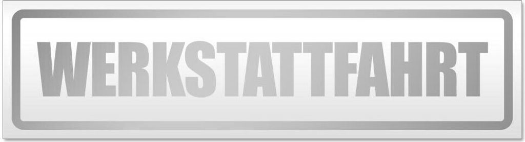 Kiwistar Werkstattfahrt Magnetschild Schild magnetisch - 20cm Silber - Magnetfolie für Auto PKW Kfz