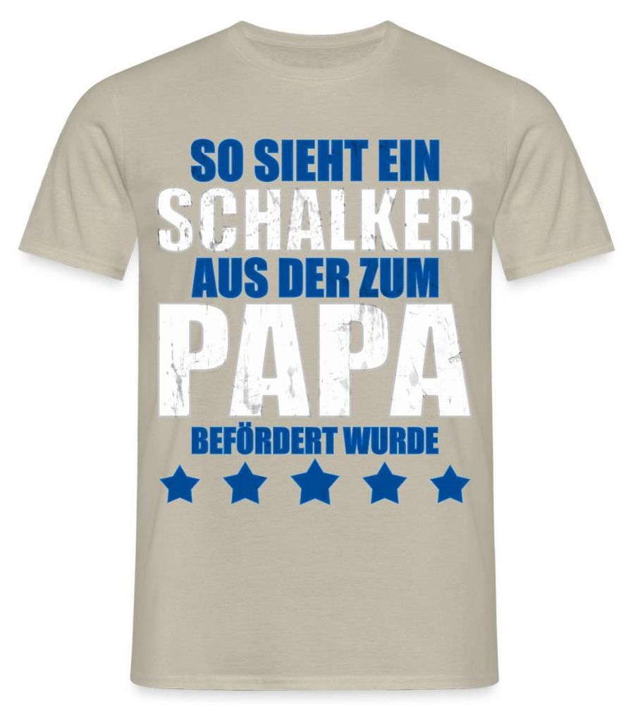 Spreadshirt Schalker Papa Vatertag Geschenk Schalke Fan Männer T-Shirt, 3XL, Sandbeige
