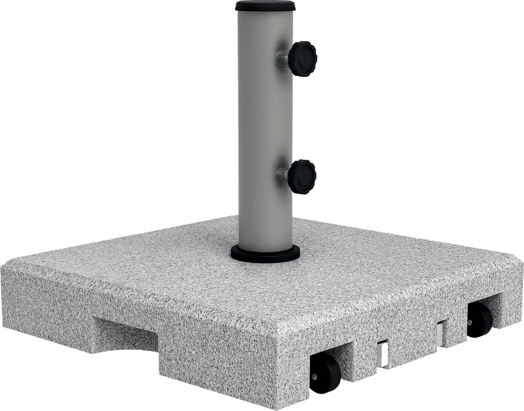 Pied de Parasol Stable 28kg Granit : Déplacement Facile sans Effort