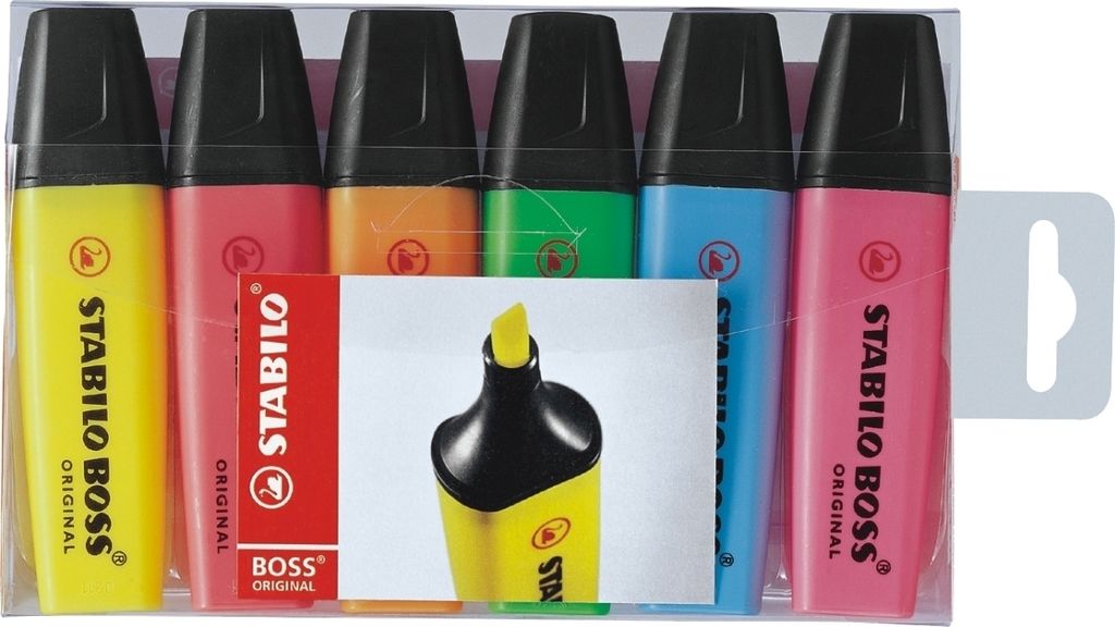 Stabilo - Markierungsmarker Boss 70/6 6st Assorti | Blasen Sie ein 6 -Stück | 5 Stücke
