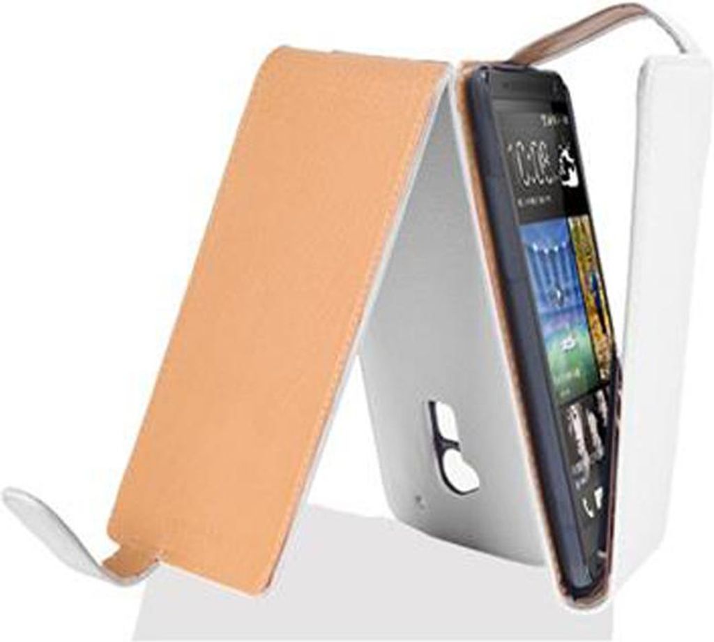Cadorabo Schutzhülle für HTC ONE MAX T6 Hülle in Weiß Flip Etui Handyhülle Case Cover Kunstleder