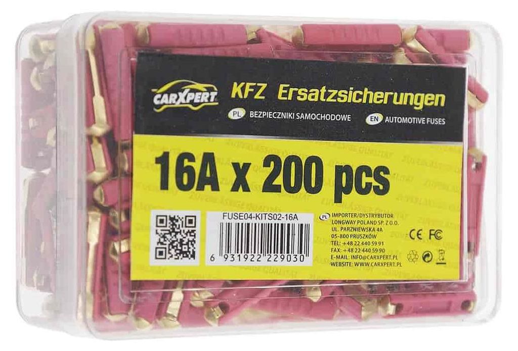 Bezpieczniki cylindryczne 16A, 200 szt. Productafbeelding 