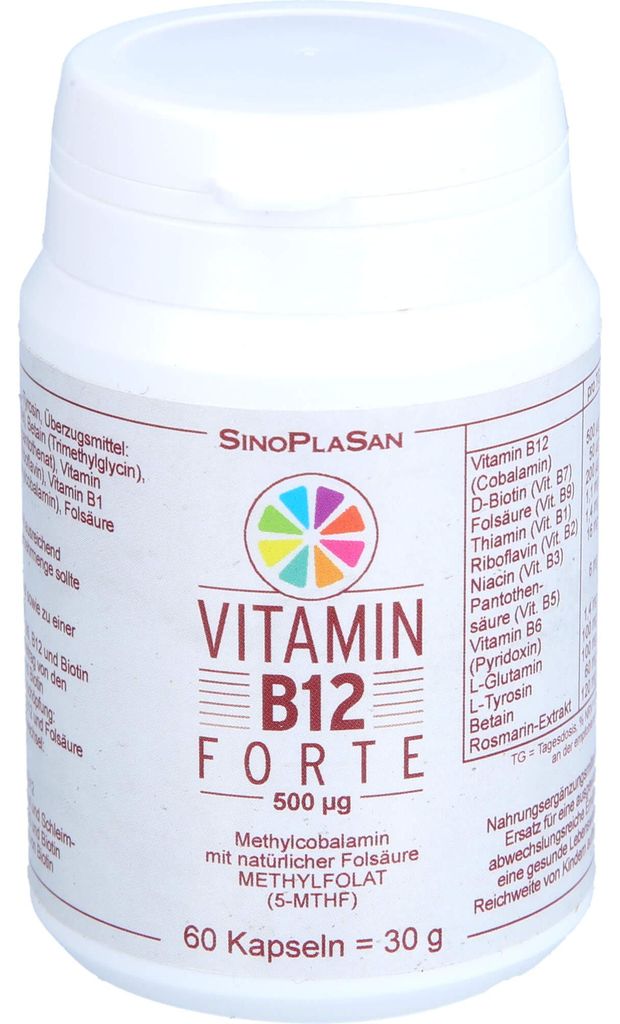 SinoPlaSan Vitamin B12 Forte 500 ug, 60 St. Kapseln Produktbild 