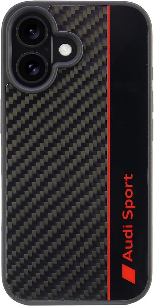 Audi Carbon Fiber Stripe Iphone 16 6.1Czarny/Nero Custodia Immagine del prodotto 