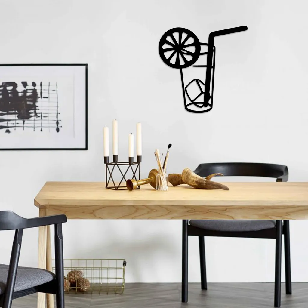 Decorazione Drink Wallity Metallo Nero 48x47 cm | Offerta Casa