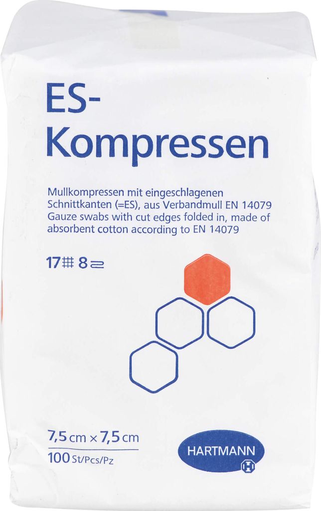 Hartmann ES-Kompressen unsteril 8- lagig 100 Stück 7,5 x Produktbild 