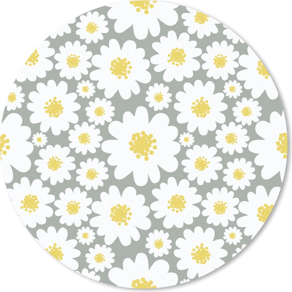 MuchoWow Mauspad Mousepad Mädchen - Gänseblümchen - Blumen - Muster - Mädchen - Weiß - Kinder - Kinder 40x40 cm - Mousepads - Maus Mat - Pad...