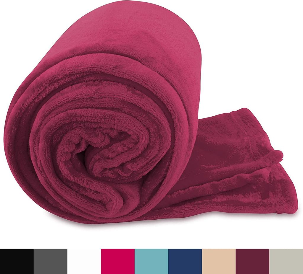 Kuscheldecke 150x200 cm Bordeaux Wohndecke Flauschige Produktbild 