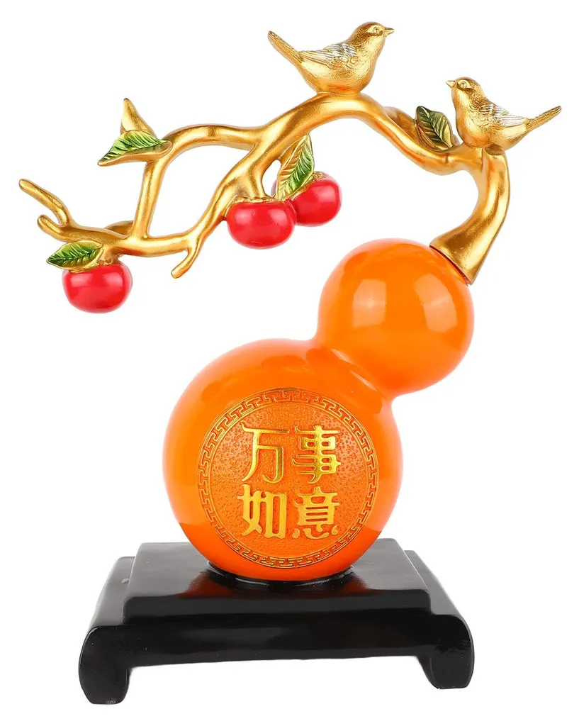Statue citrouille en résine peinte à la main Feng Shui pour bureau